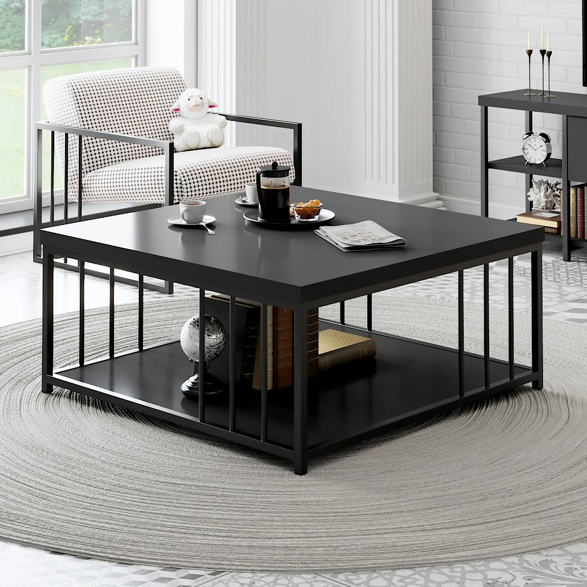 Tavolinë kafeje Skye Decor, anthracite, e zezë