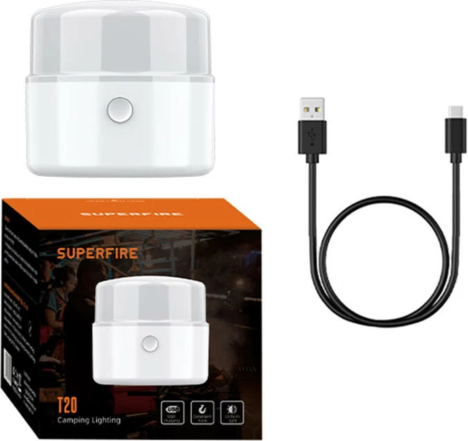 Llambë kampingu Superfire T20, 1200 mAh, 180 lm, e bardhë