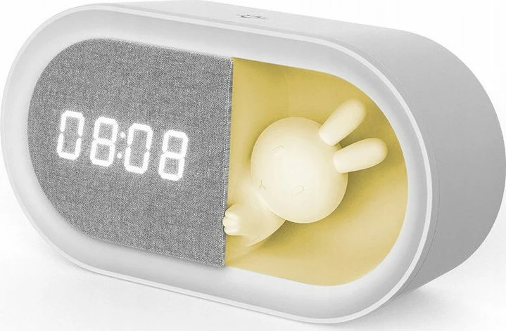 Orë alarmi me llambë nate Forever Light FNL-05, LED 4000K, bateri 1200mAh, USB-C, gri