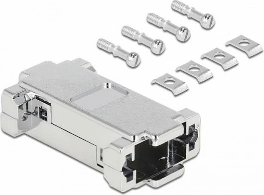Kapak konektori DeLOCK për 2x D-Sub 9-pin, plastikë, argjend