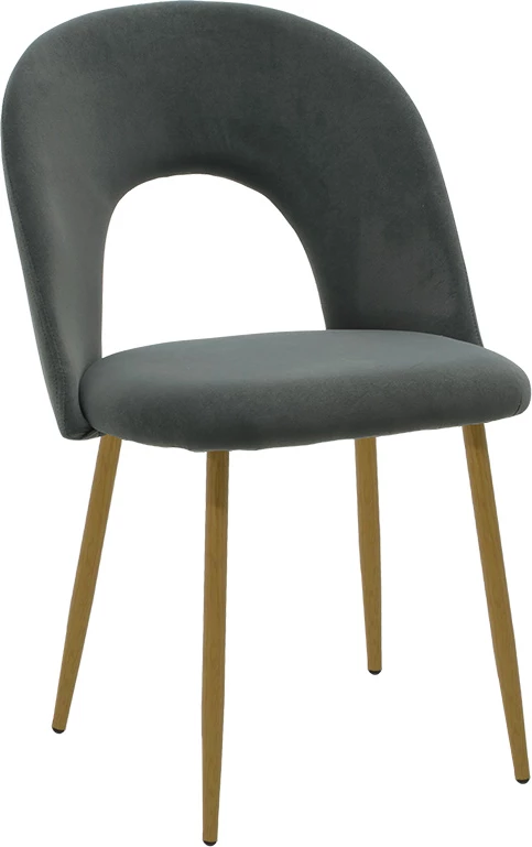 Karrige Jonah, kadife e zezë e errët, këmbë natyrale, set prej 4 copësh