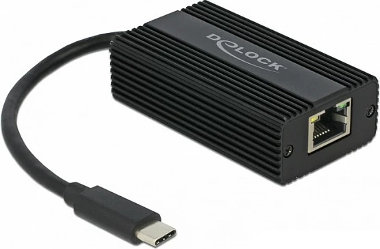 Adapter rrjeti DeLOCK 65990 USB-C në RJ45, 2.5 Gbps, i zi