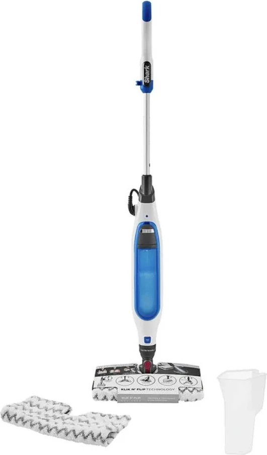 Mop me avull, Shark S6001EU Klik 'n' Flip, 1050W, depozitë 0.35 L, kabllo 7 m, i bardhë/blu