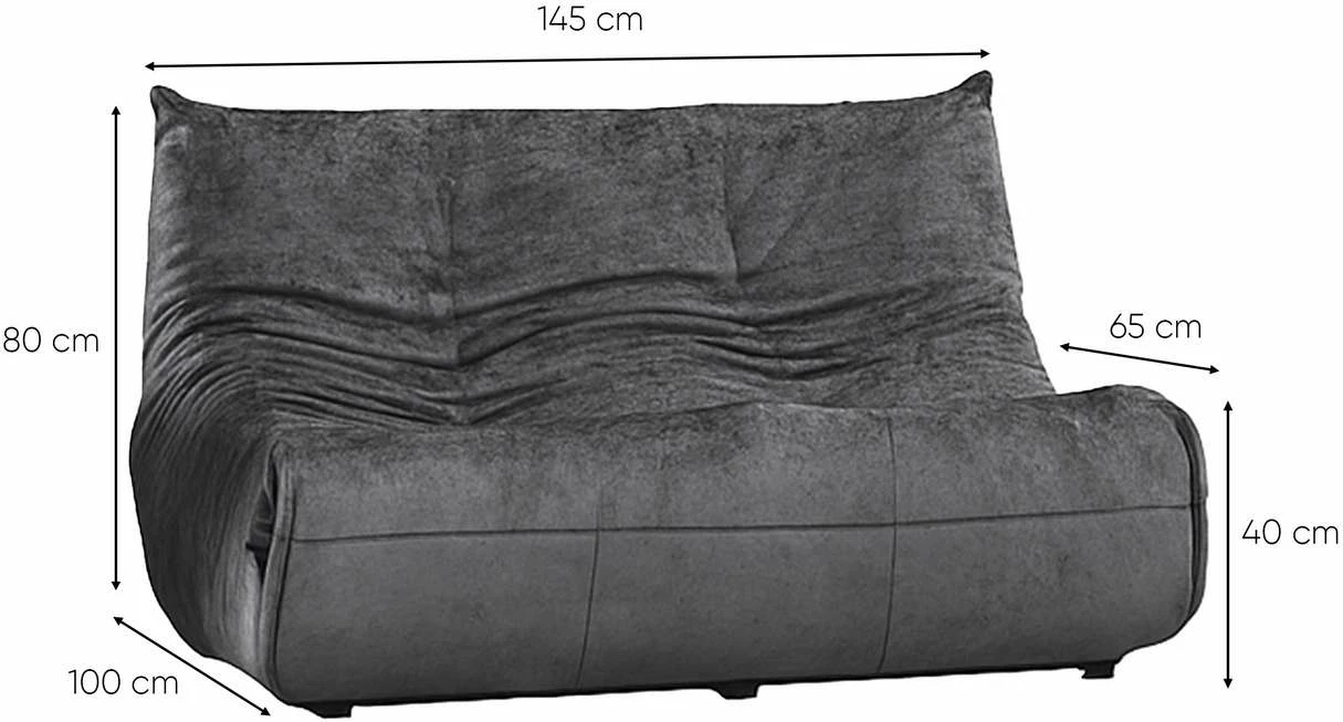 Divan dy ulëshe, ngjyrë gri e errët, Atelier del Sofa, Bocek