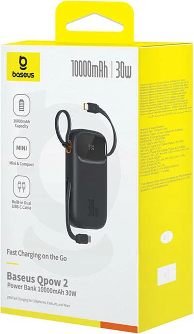 Powerbank Baseus QPow 2 10000mAh 30W 2xUSB-C, zi