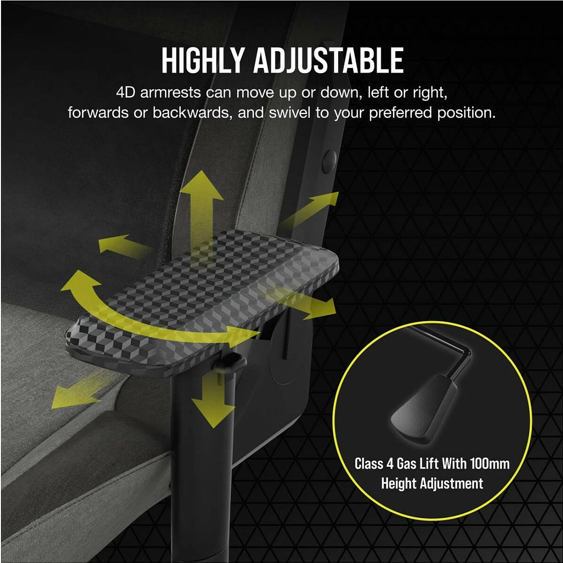 Karrige gaming Corsair T3 Rush, stof, 4D armrest, deri 120 kg, gri/anthracit