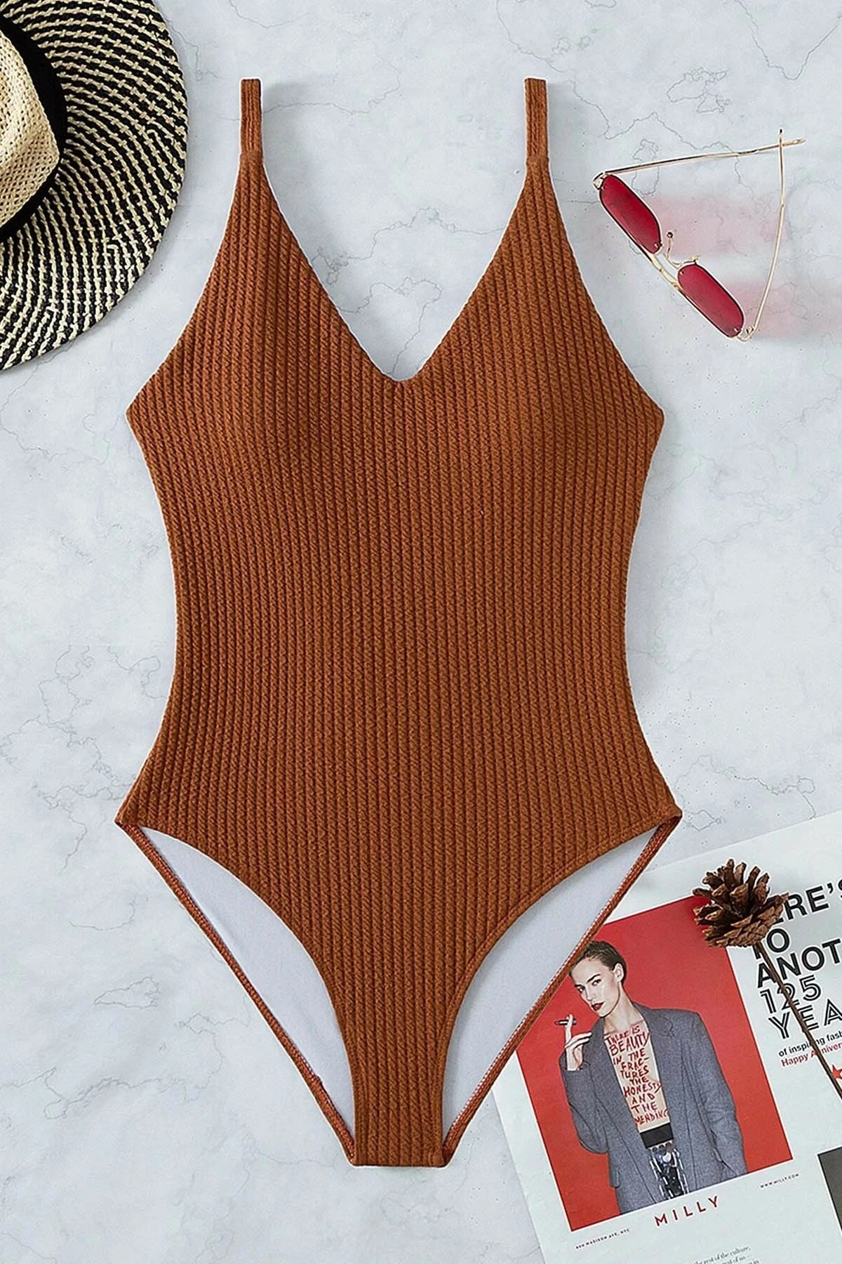Monokini ngjyrë kafe Jumeon, MS4324