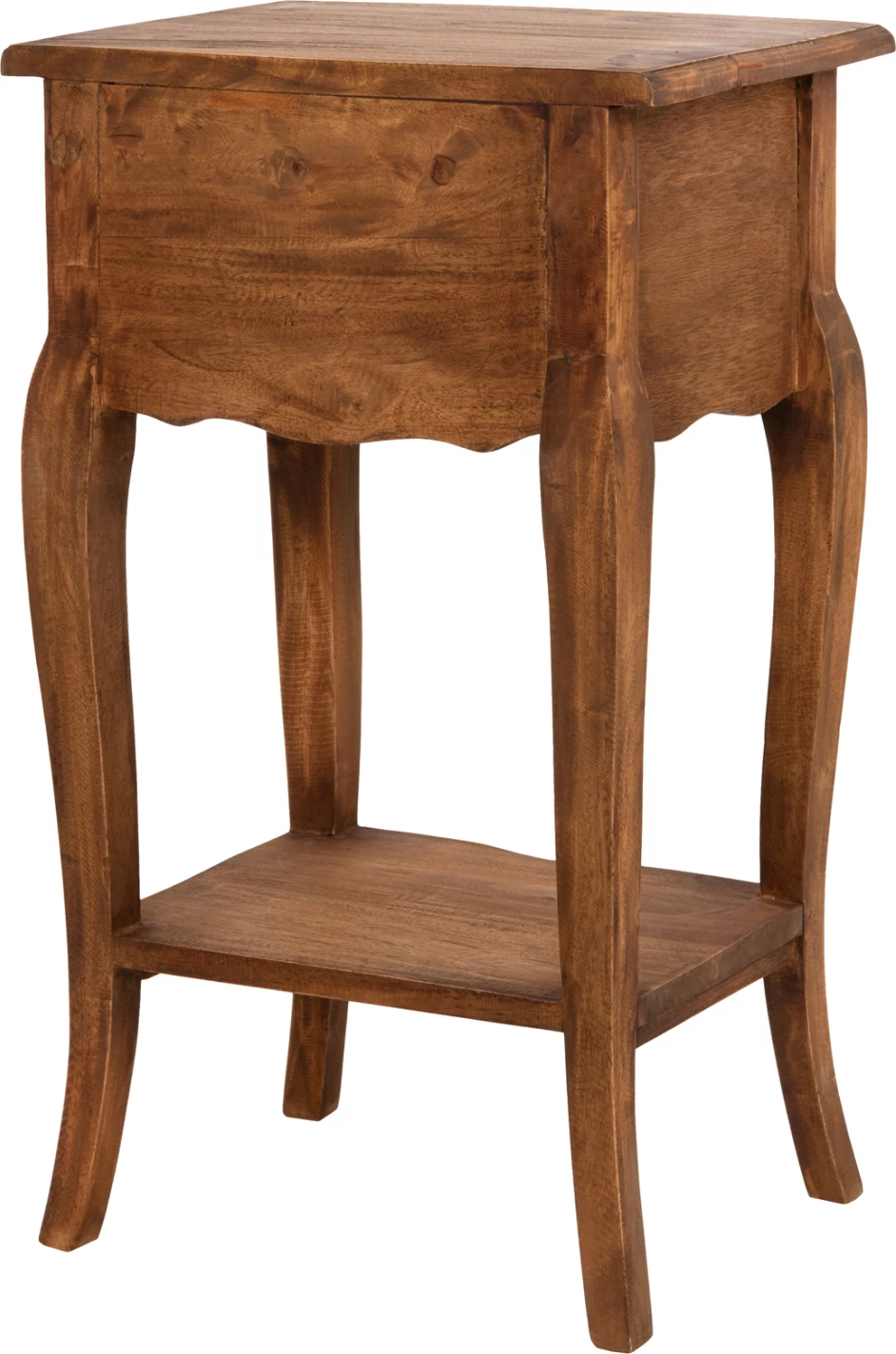 Tavolinë anësore me 2 sirtarë FH7904 dru mahagoni ngjyrë natyrale 40x30x67Hcm