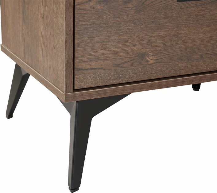 Komodinë Nuez me 2 sirtarë, ngjyrë arre, 58x39x55