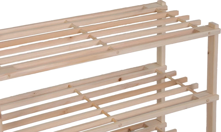 Raft këpucësh për 9 palë, dru bredhi natyral, Steper, 64x26x48.5cm