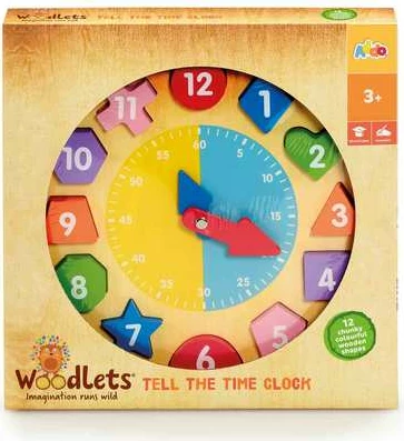 Lodër për fëmijë Woodlets Tell The Time Clock
