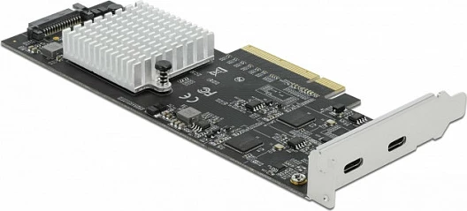 Kartë zgjerimi PCIe DeLOCK, 2x USB-C USB 3.2 Gen 2x2 20Gbps, low profile