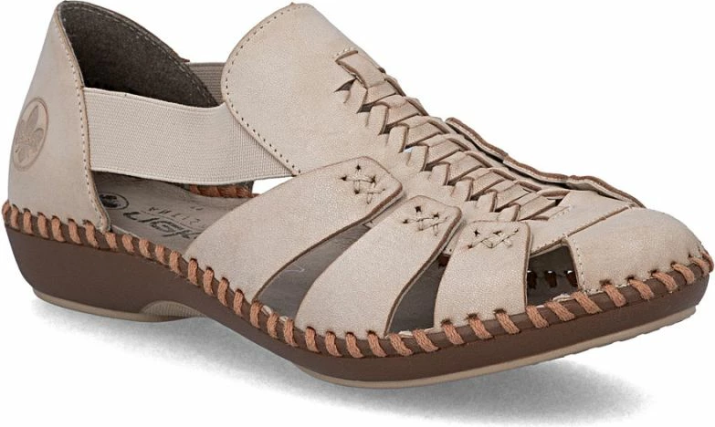 Sandale lëkure për femra Rieker M1679-60, bezhë