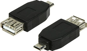Adapter USB LogiLink, miniUSB në USB-A (femër), USB 2.0, i zi