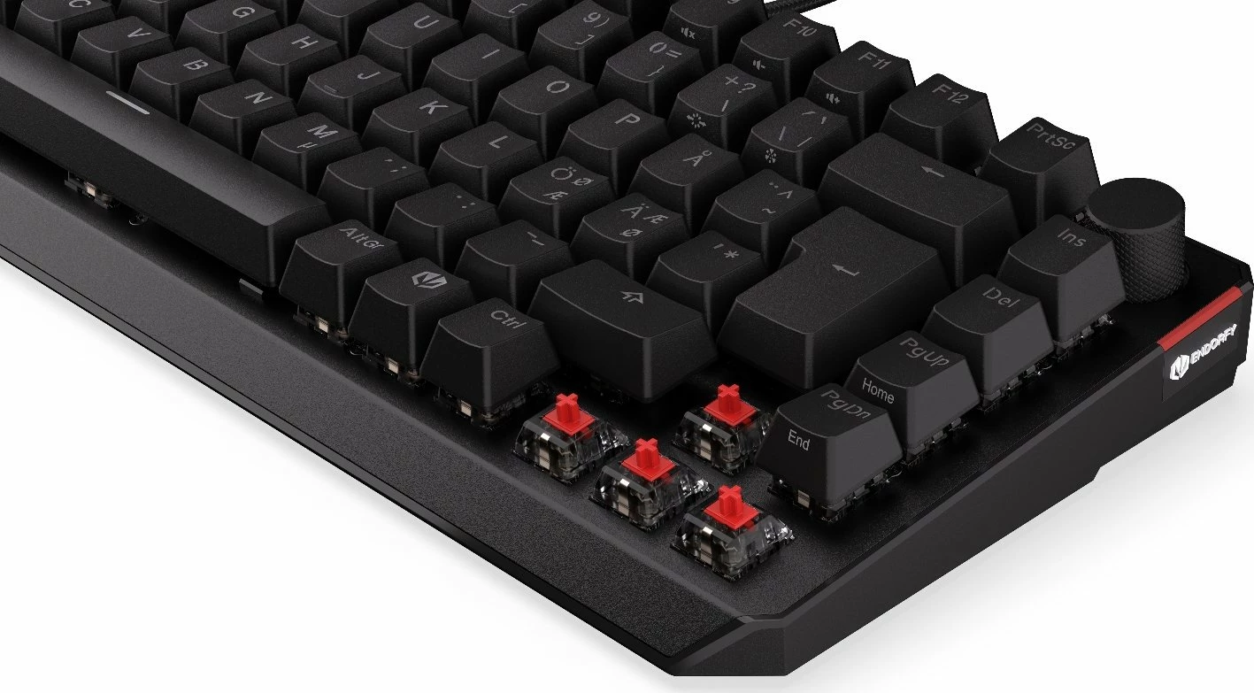 Tastierë mekanike gaming Endorfy Thock 75% EY5B007, Kailh Red, RGB, Nordic layout, wireless + USB-C, e zezë