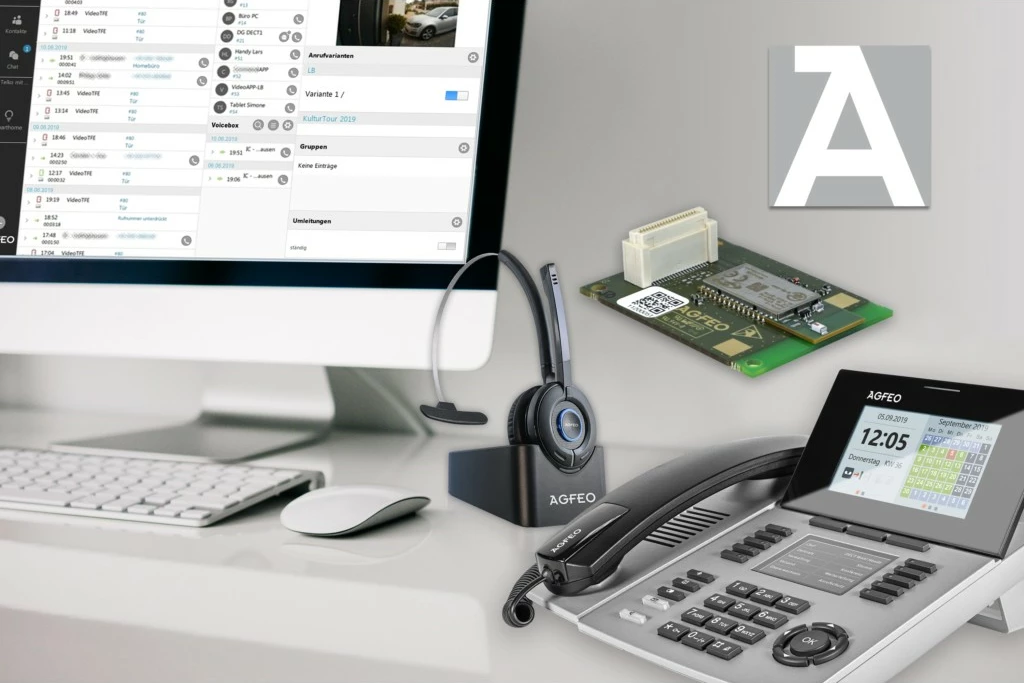 Telefon IP AGFEO ST 56, dorëzë me kabllo, 5000 kontakte, LCD, argjendi