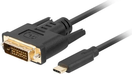 Kabëll USB-C në DVI-D (24+1) Lanberg 3m, i zi