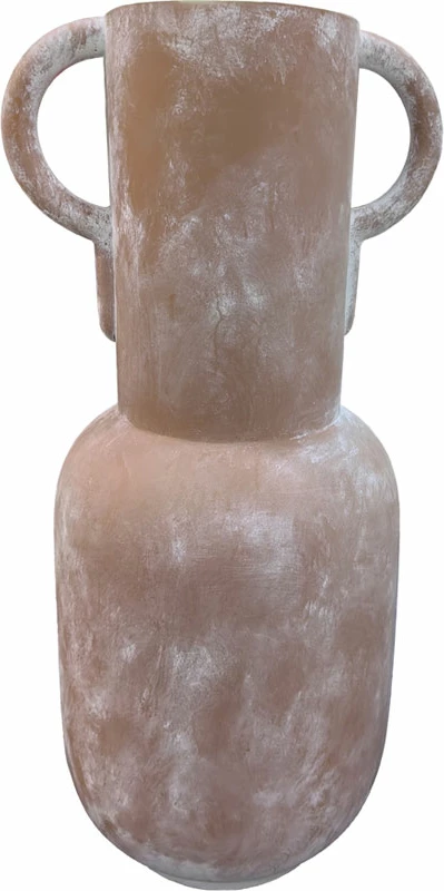 Vazo dekorative AREOPOLI, ngjyrë kafe e kuqërremtë dhe e bardhë, fiberglas, 51x43.5x106cm