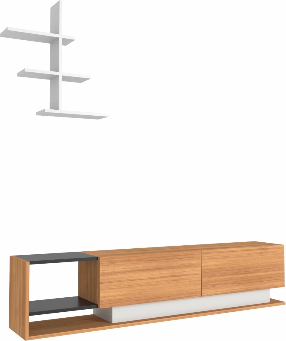 Kënd TV Hanah Home, Liza, ngjyrë teak dhe e bardhë