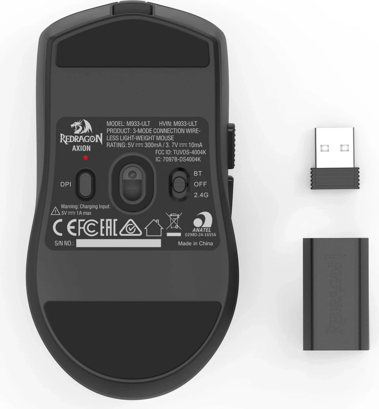 Maus gaming Redragon Axion M933, wireless/USB-C, 45000 DPI, 8000 Hz, i zi