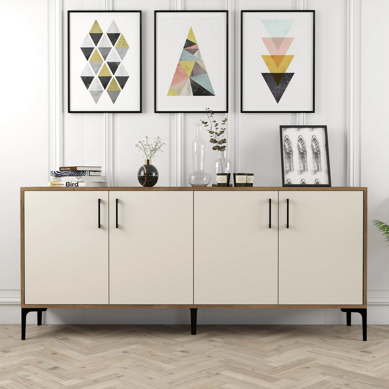 Konsol Hanah Home, Kiev, ngjyrë arre dhe krem