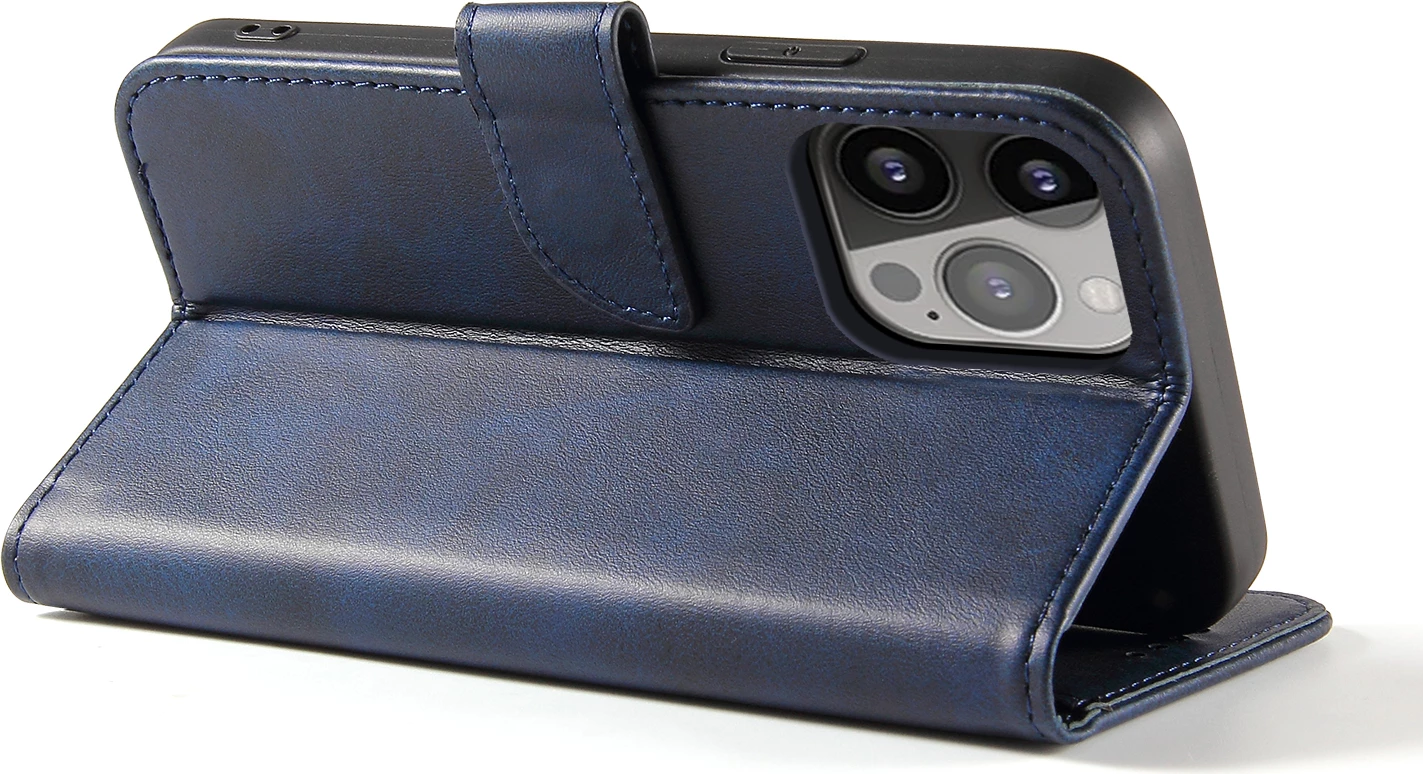 Mbështjellës Hurtel Magnet Case për iPhone 13 Pro, me kapak dhe qëndrim, Blu