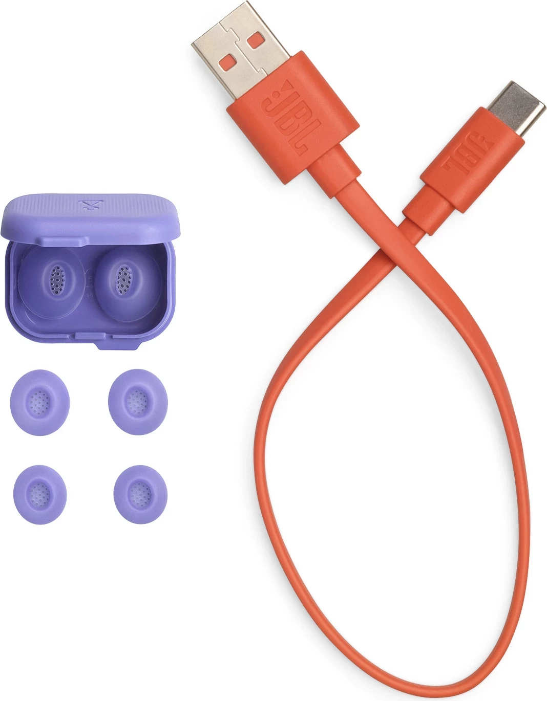 Kufje JBL Tune Flex 2, wireless in-ear, Adaptive Noise Cancelling, JBL Pure Bass & Spatial Sound, deri 48 orë bateri, Ghost Edition, Purple