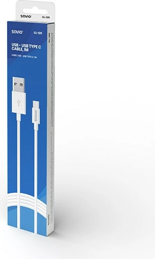Kabllo Savio USB Type-C 5A, 1m, CL-126, e hirtë