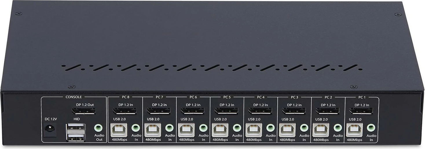 Switch KVM DisplayPort StarTech 8-Port, DP 1.2, 4K 60Hz, 1U Rack, i zi