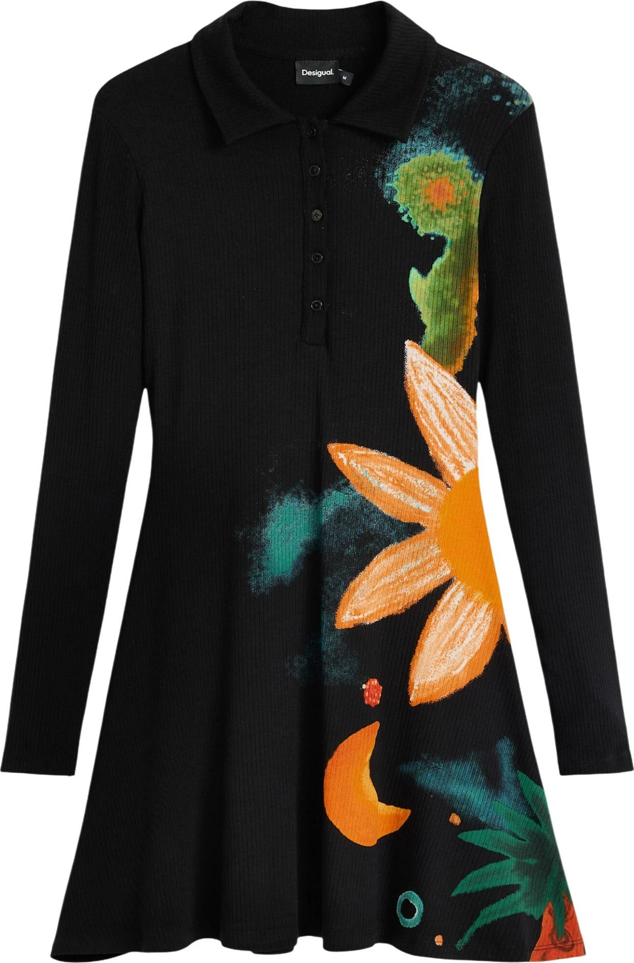Fustan i shkurtër për femra Desigual VEST_EDIMBURGO 26WWVK30, i zi [Madhësia: XS]