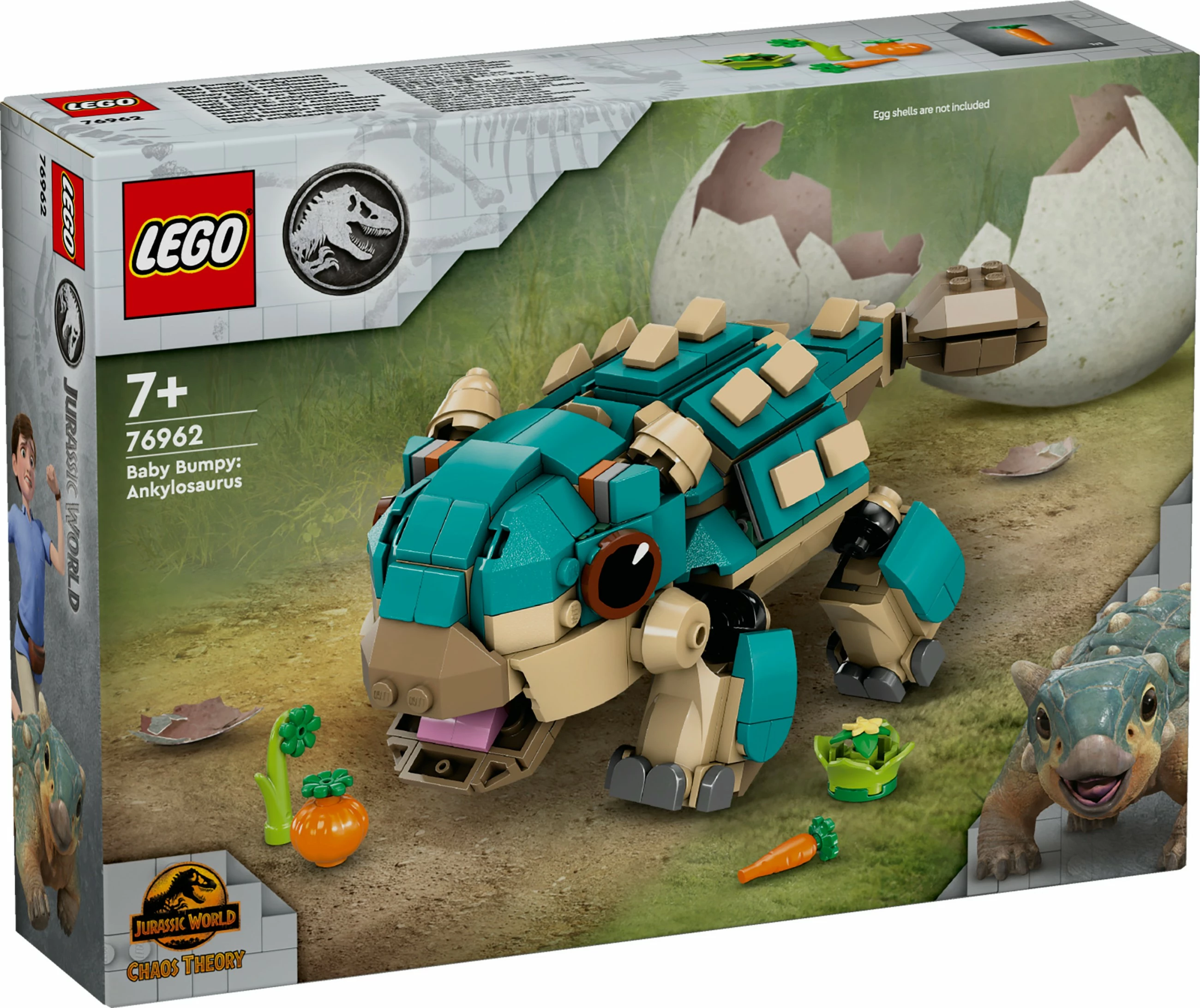 Set ndërtimi LEGO Jurassic World 76962 Baby Bumpy Ankylosaurus, shumëngjyrëshe