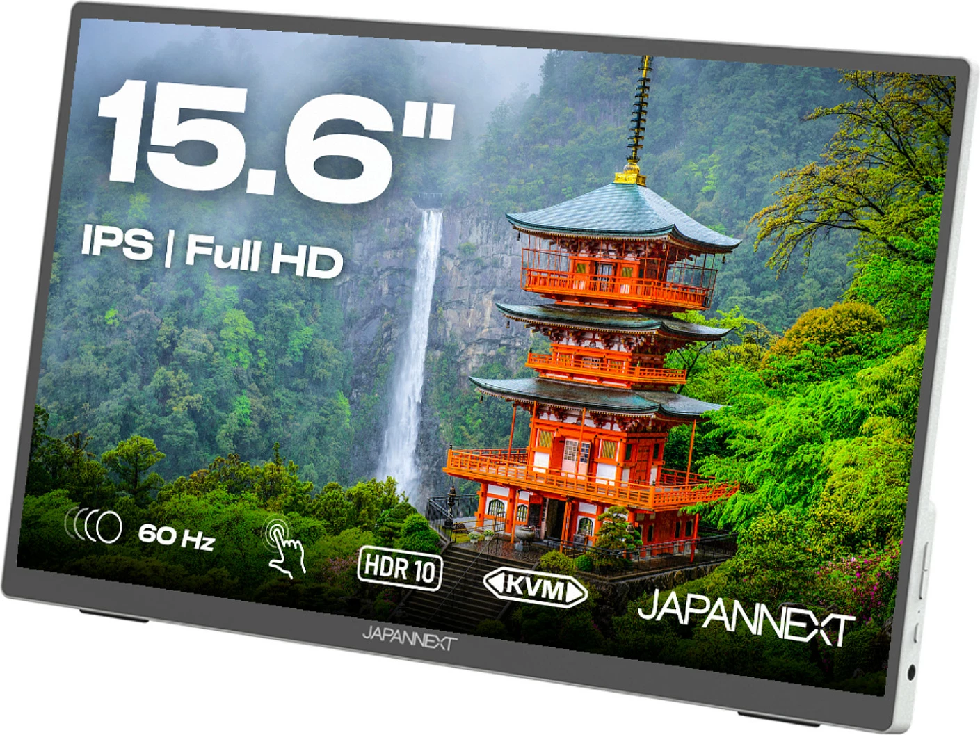Monitor portativ JAPANNEXT JN-MD-I156FHDR-T, 15.6", Full HD IPS, 60Hz, HDR10, gri