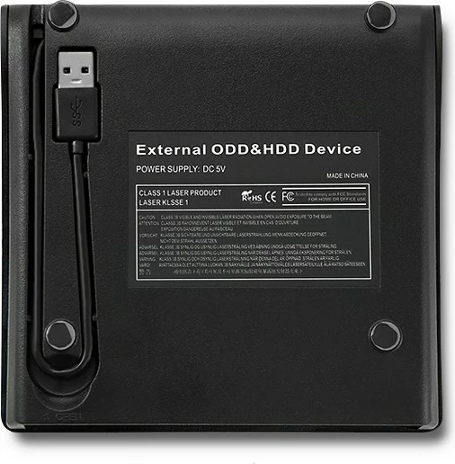 Kasë e jashtme Qoltec 51867 për CD/DVD SATA 12.7mm, USB 3.0, e zezë