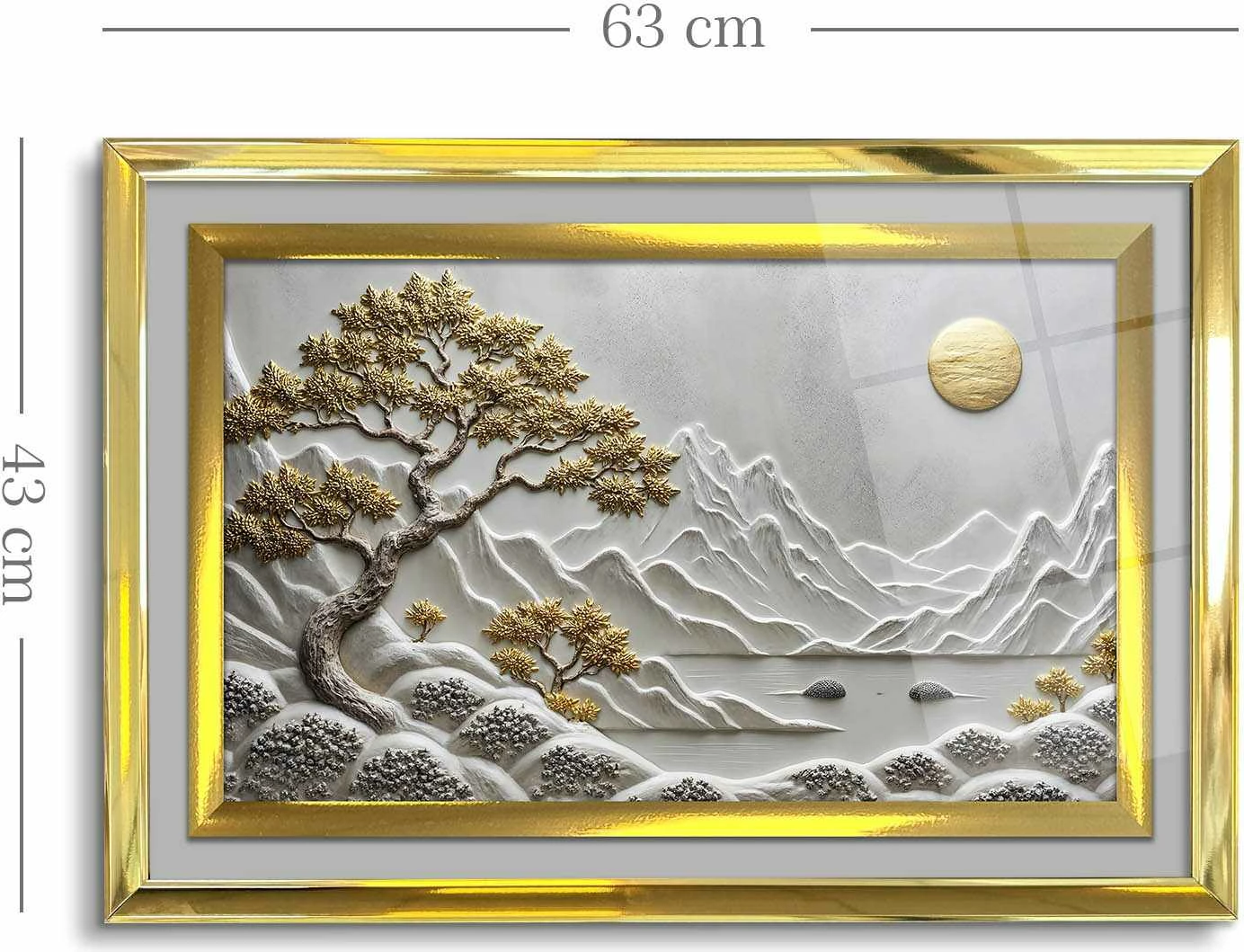 Pikturë dekorative me kornizë, shumëngjyrëshe, Wallity, 43x65cm, 4363Kromaltınct - 018