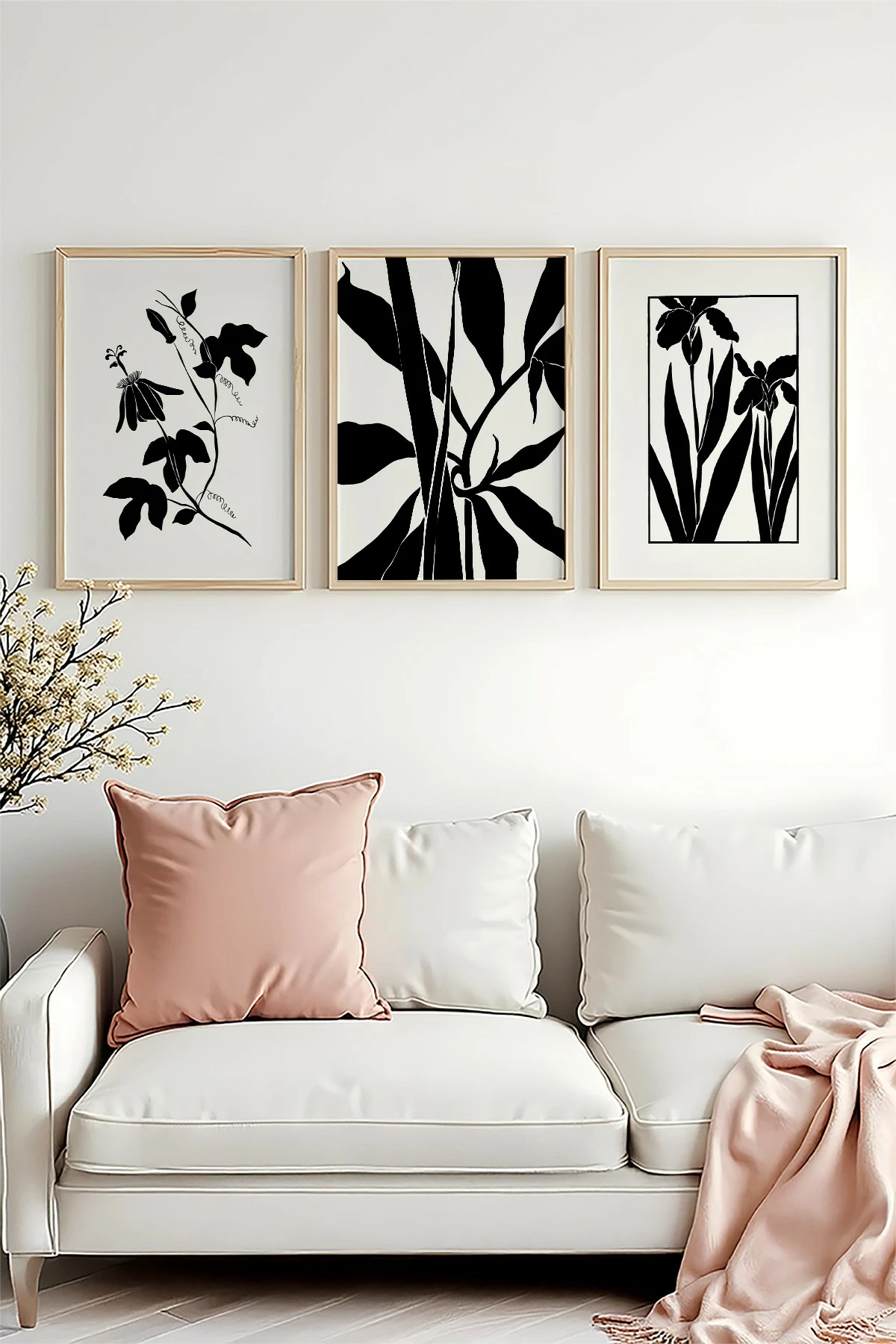 Pikturë dekorative me kornizë MDF (3 copë), Wallity, Huhu482, 50x70cm