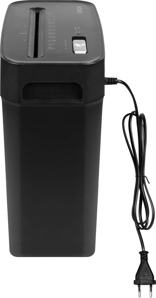 Shredder dokumentesh Savio ND-01, cross-cut P-4, 6 fletë, kosh 11.5 L, i zi