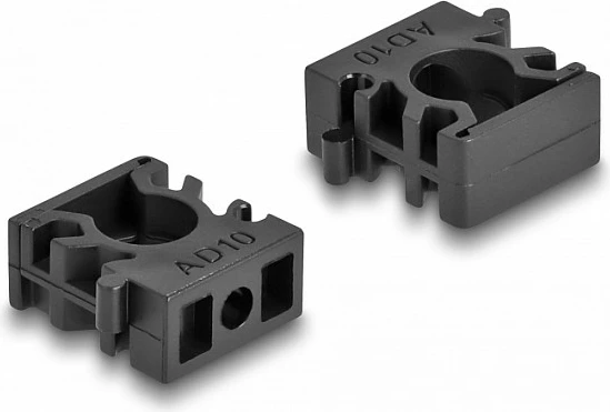 Mbajtës kabllosh DeLOCK AD10, 10 mm, 8 copë, i zi