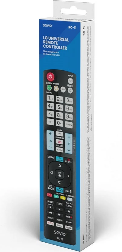 Telekomandë TV Savio RC-11, e zezë