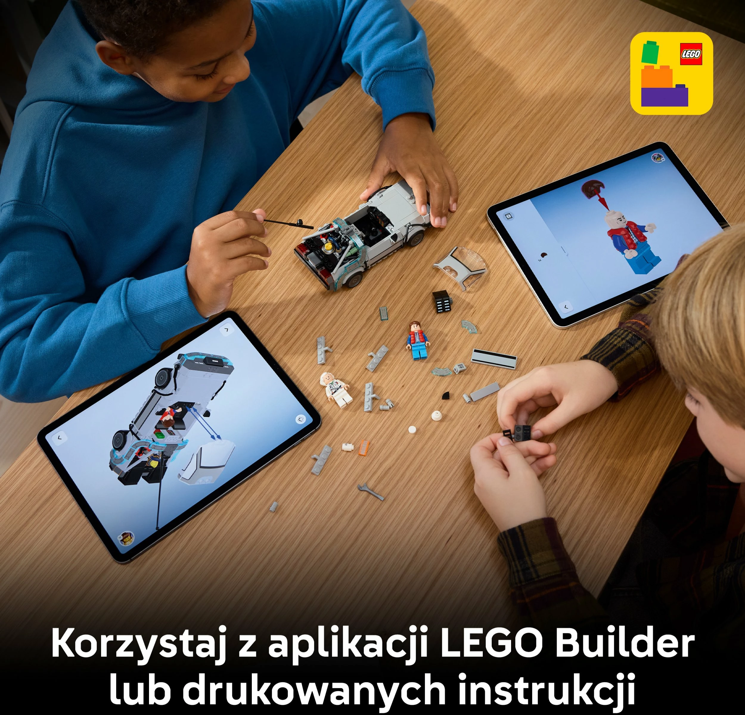 Set ndërtimi LEGO Speed Champions Time Machine Back to the Future 77256, 357 copë, 2 minifigura, 9+