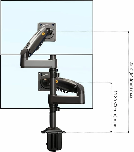 Mbajtës për 2 monitorë NORTH BAYOU H180, 17″–27″