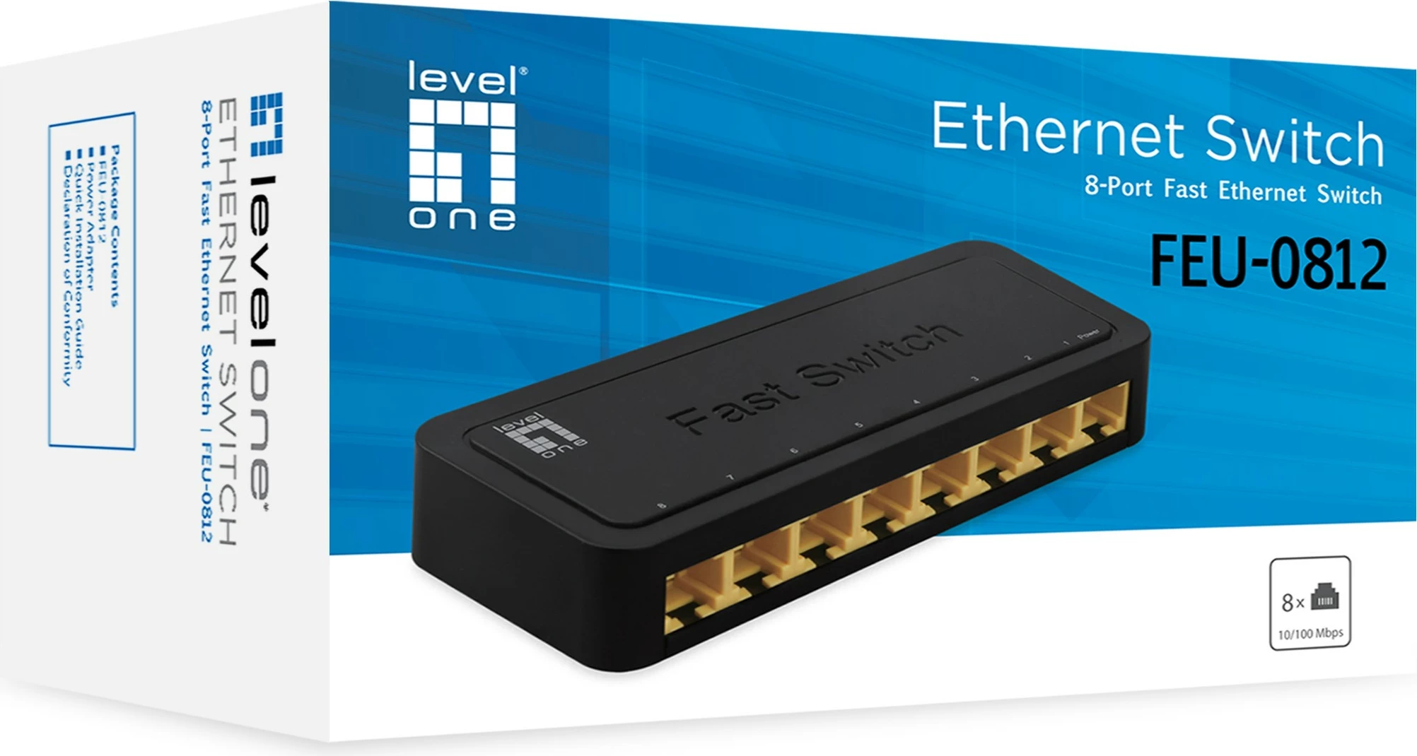 Switch LevelOne FEU-0812, Unmanaged, Fast Ethernet, Full duplex, Ngjyrë e zezë