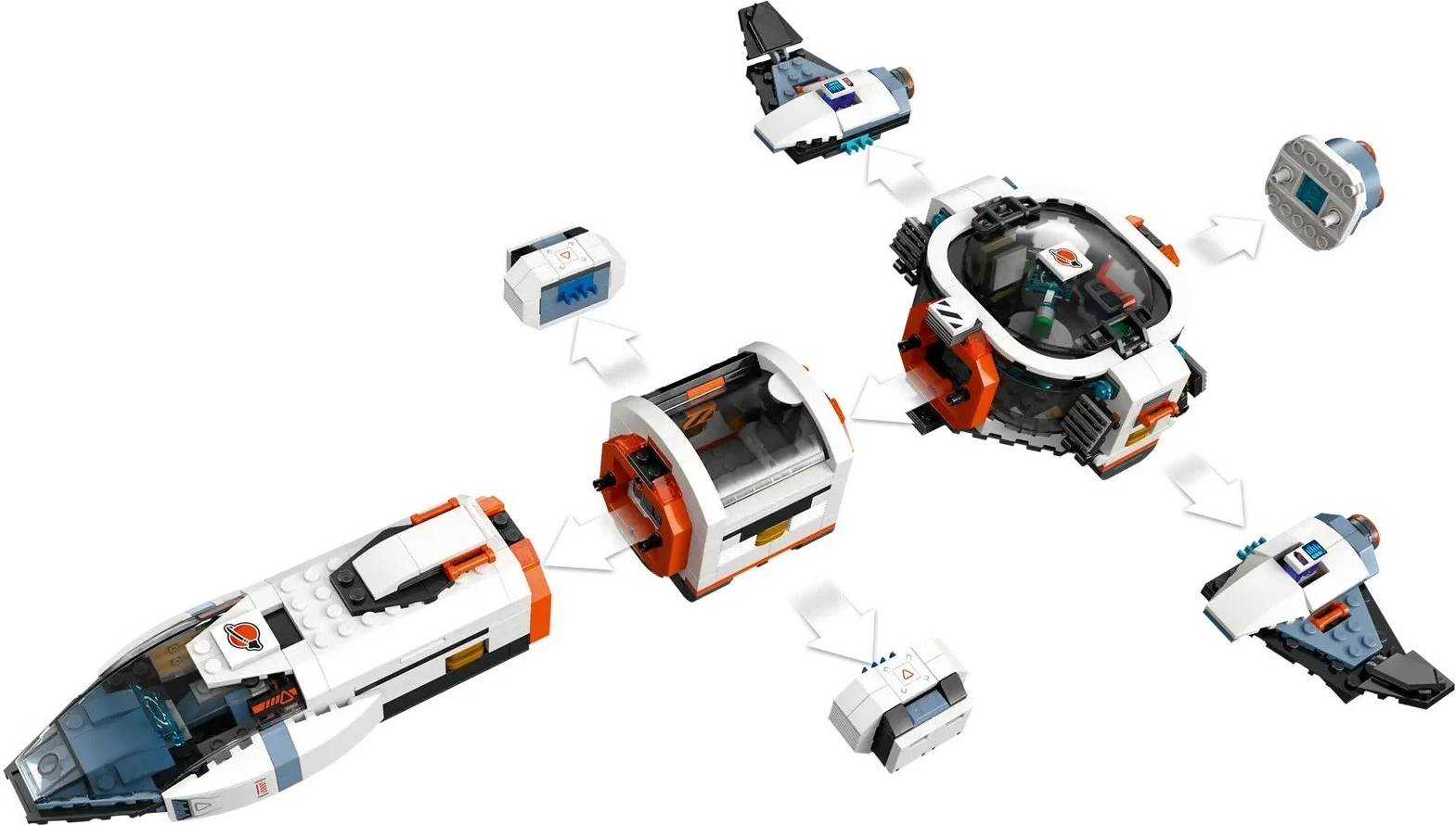 Set LEGO CITY Modular Galactic Spaceship 60446 me 4 minifigura