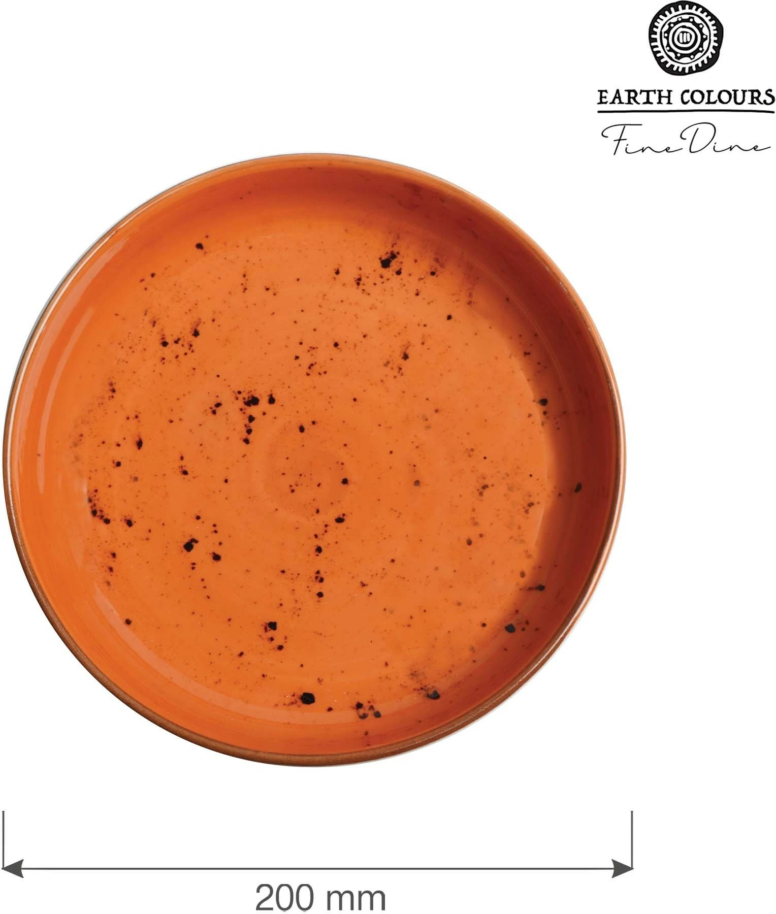 Tas i cekët Fine Dine Dahlia 20 cm, portokalli, set 4 copë