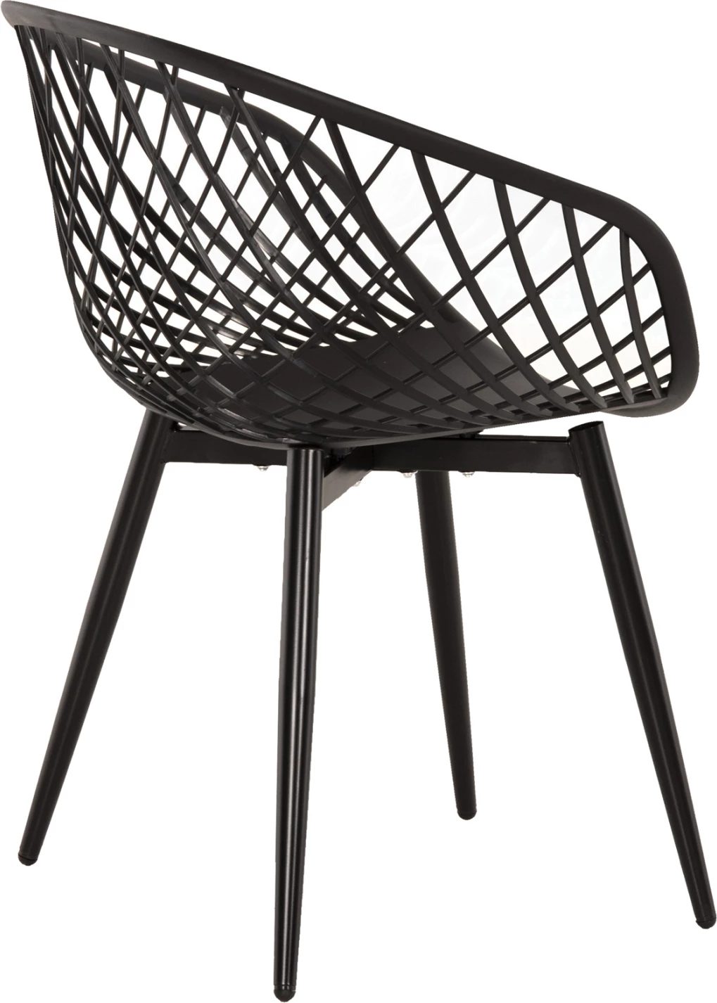 Karrige ARIADNE FH8001.22 polipropileni e zezë - këmbë metali të zeza 63x56x80Hcm., set prej 4 copësh