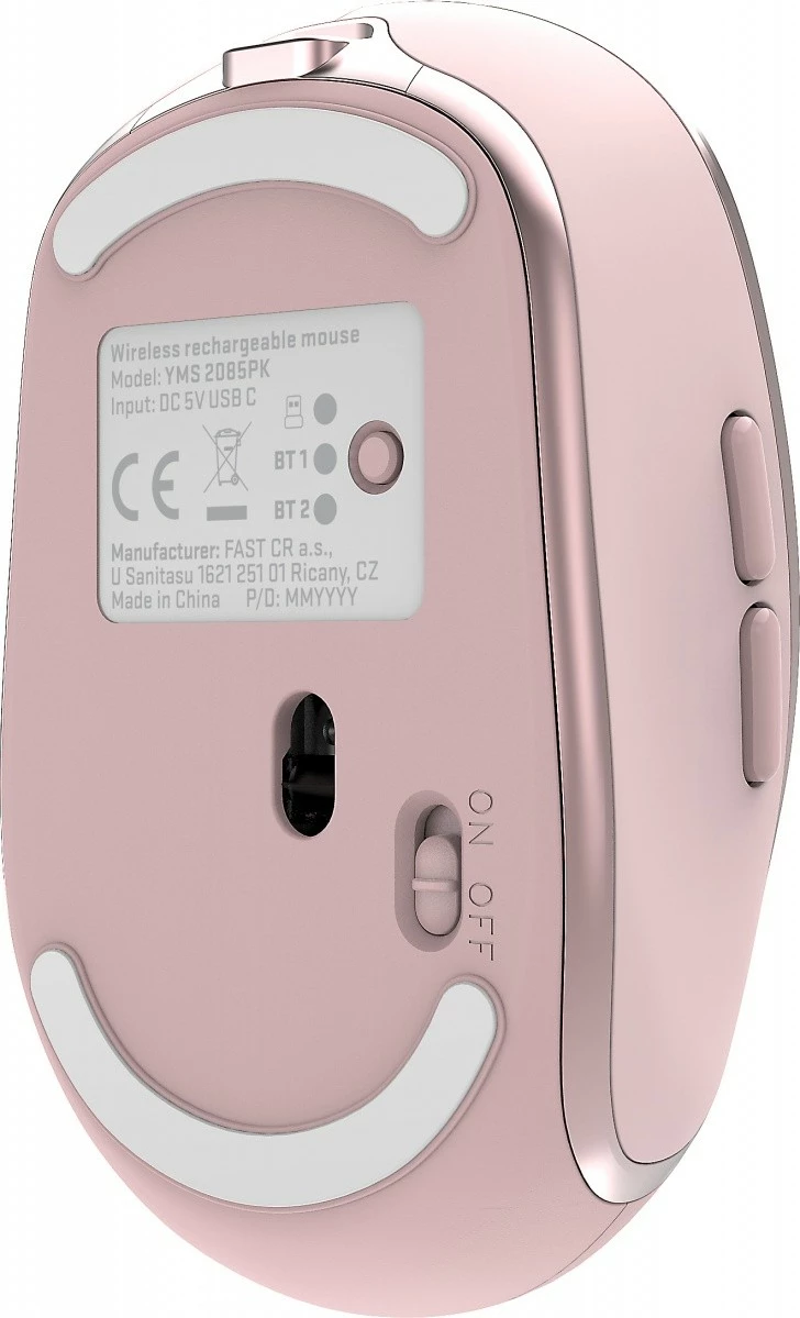 Maus wireless YENKEE NOBLE YMS 2085PK, 2400 DPI, Powder pink