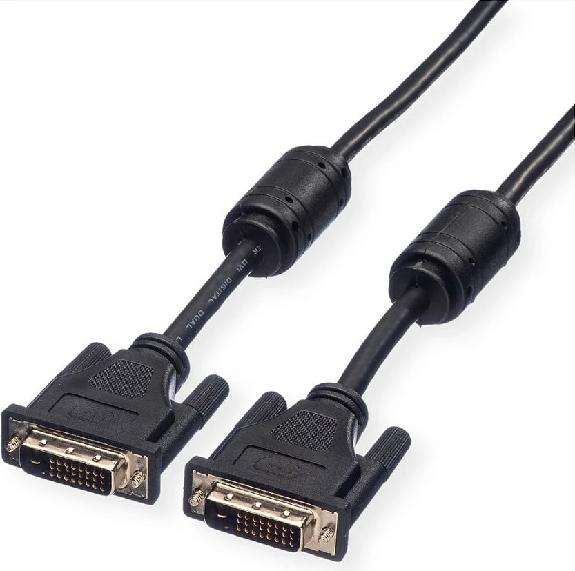 Kabllo monitori ROLINE DVI-D (24+1) Dual Link 7.5 m, e zezë