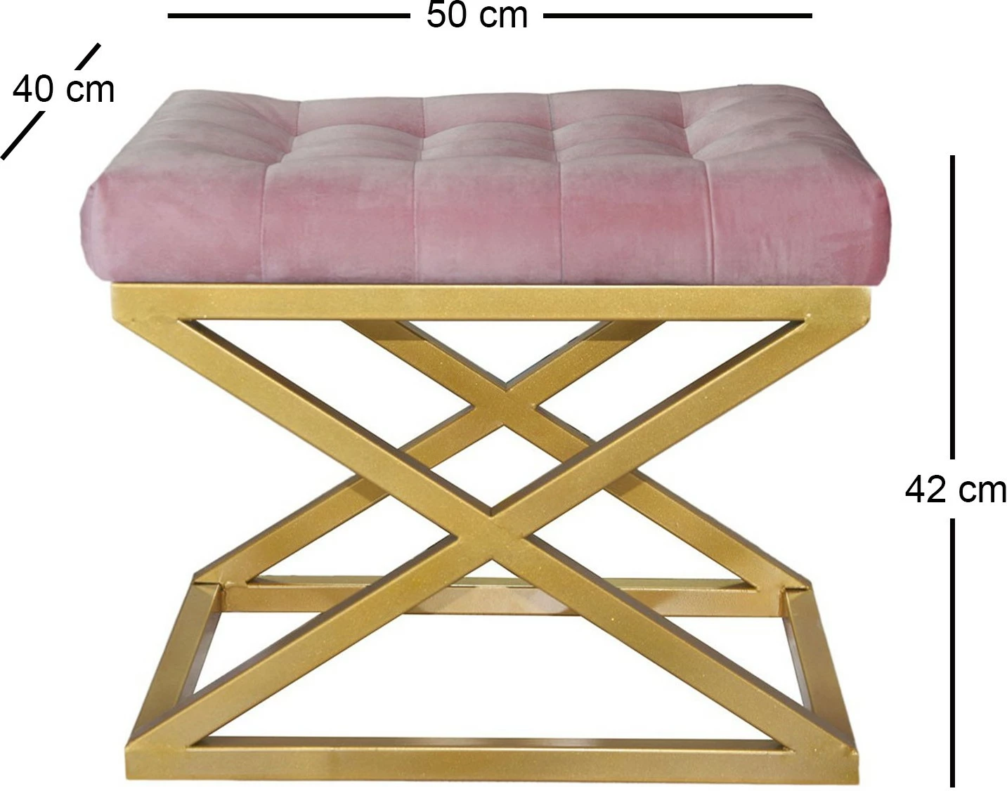 Pouf Atelier del Sofa, ngjyrë ari dhe rozë, Capraz
