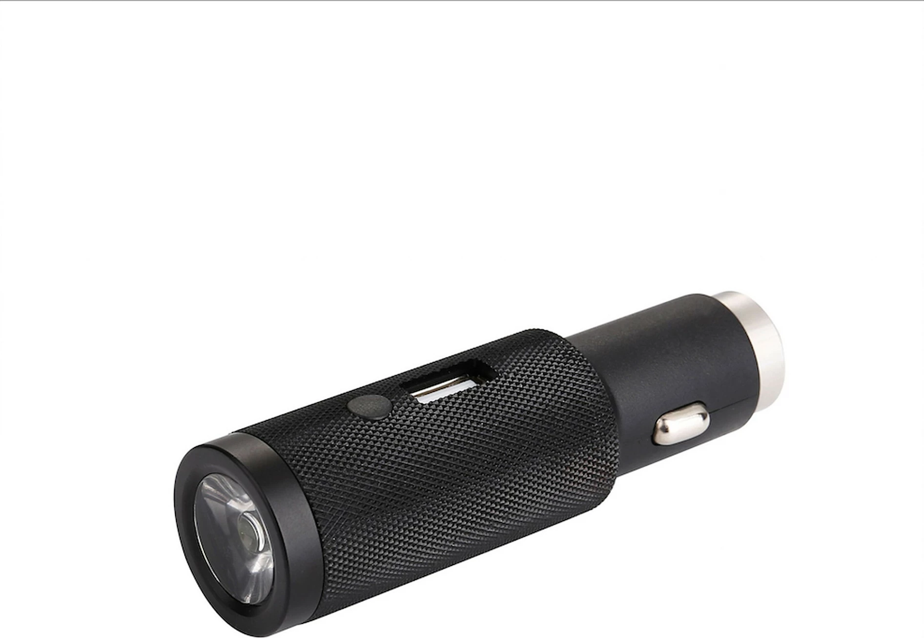 Karikues veture RealPower 219736, 2400 mAh, USB-A, me llambë LED dhe çekiç emergjent, i zi