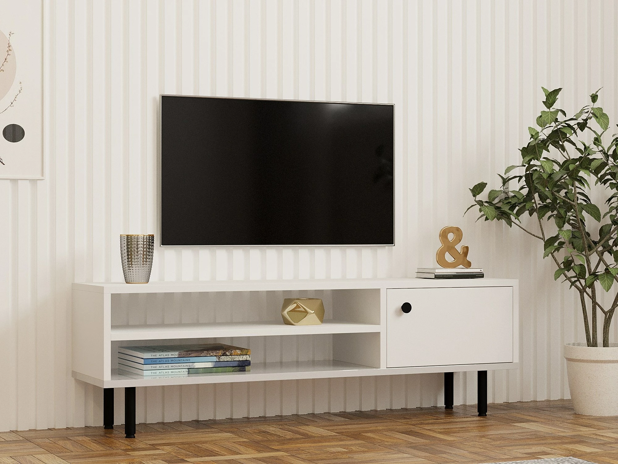 Komodë TV Hanah Home, Avila, e bardhë