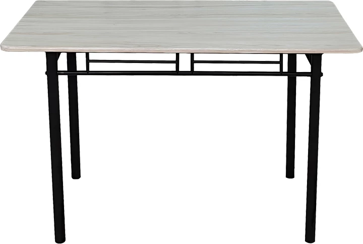 Tavolinë me karrige Roza, 5 copë, MDF sonoma, këmbë metalike të zeza, 110x60x75cm